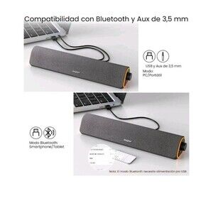 SOULION R50 Bluetooth Computer Soundbar PC Speaker USB Powered with LED Lights